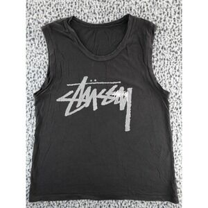 Stussy Black Graphic Tank Top Sleeveless Shirt